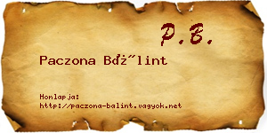 Paczona Bálint névjegykártya